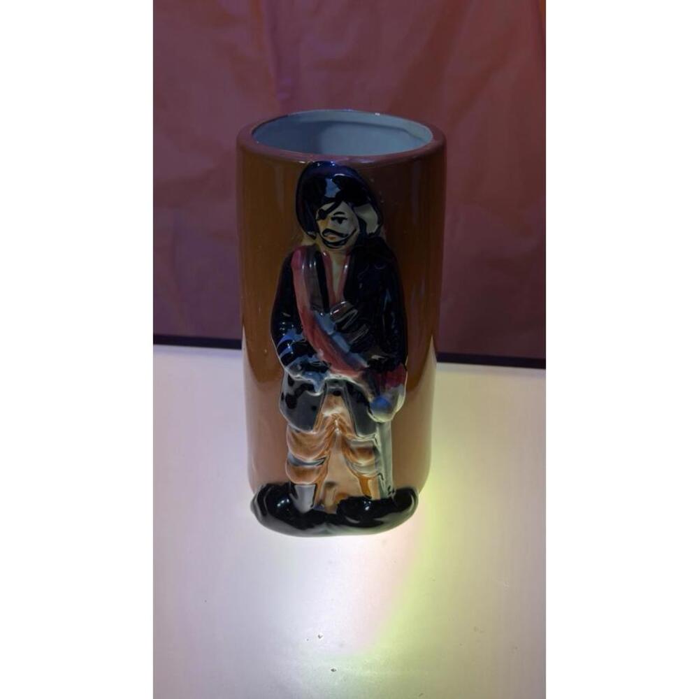 Pirate Tiki Mug – Brown Ceramic – DW542 – 7.5” Tall – Skull & Pirate‎ Design